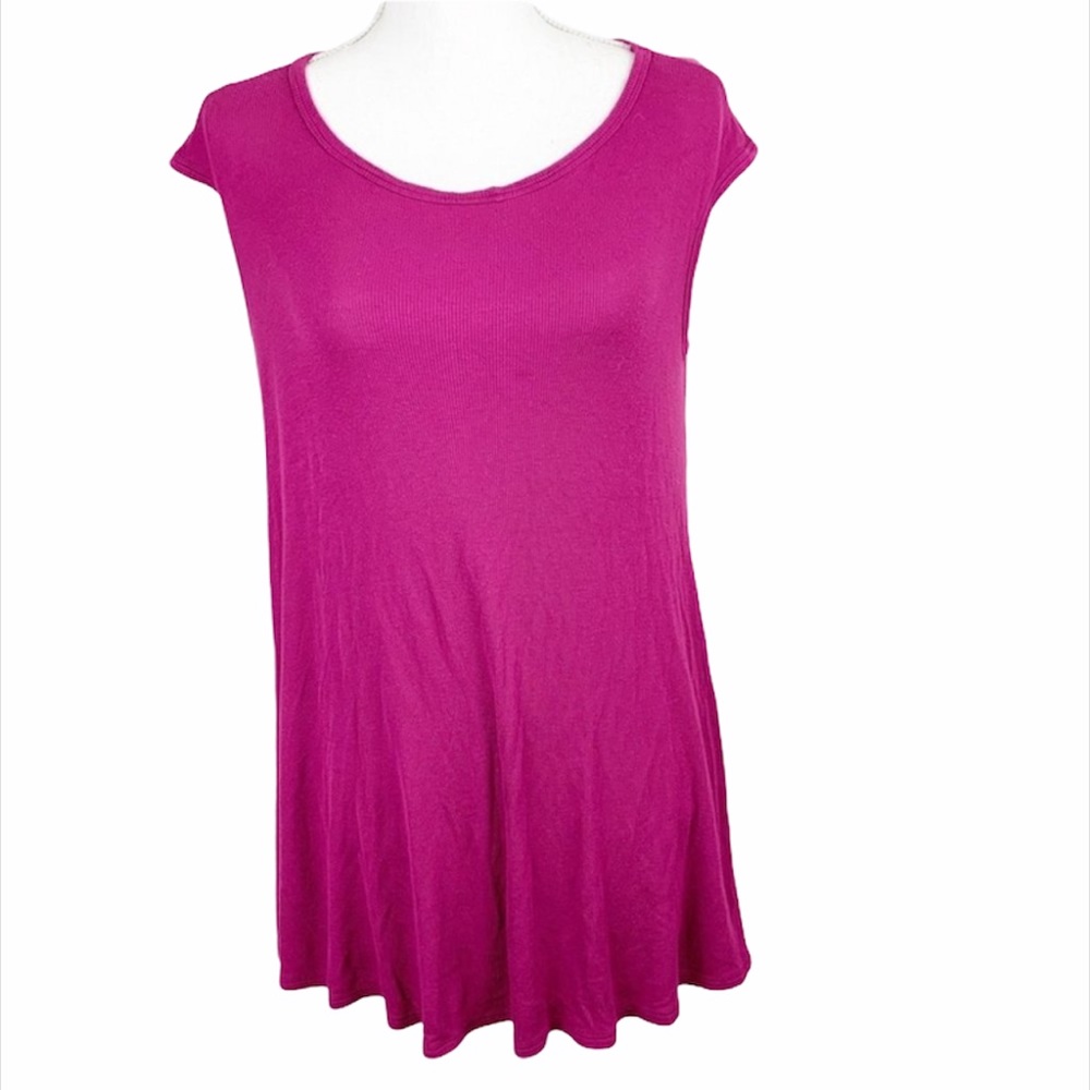 Everly Blouse Women Small Pink Cap Sleeve Tunic Scoop Neck Casual Shirt Top